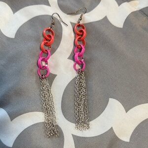 Pink and orange earrings